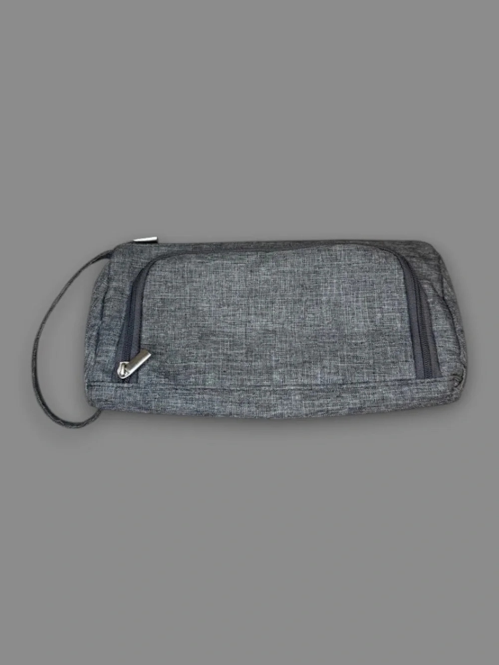Gray Travel Electronics Organizer Pouch Cable Charger Storage Wristlet